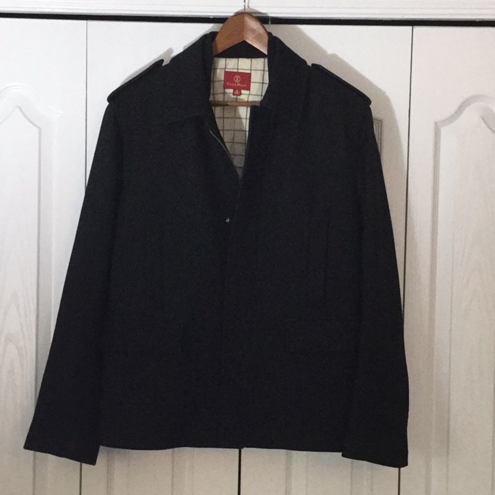 Cole Haan Black Wool Blend Jacket